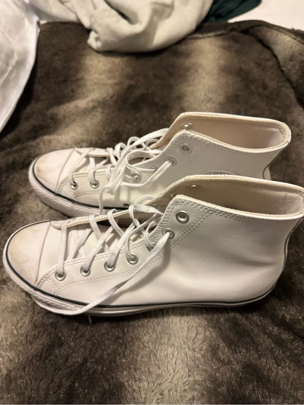 Converse White High Top Platform Sneakers - Picture 3 of 5